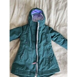 Champion C9 Hooded Winter Jacket Fleece Lined Kids Size 6-6x Green EUC